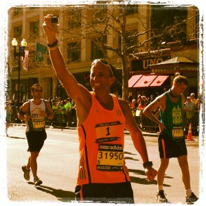 Ralph at Boylston Street...coming up to the finish line!